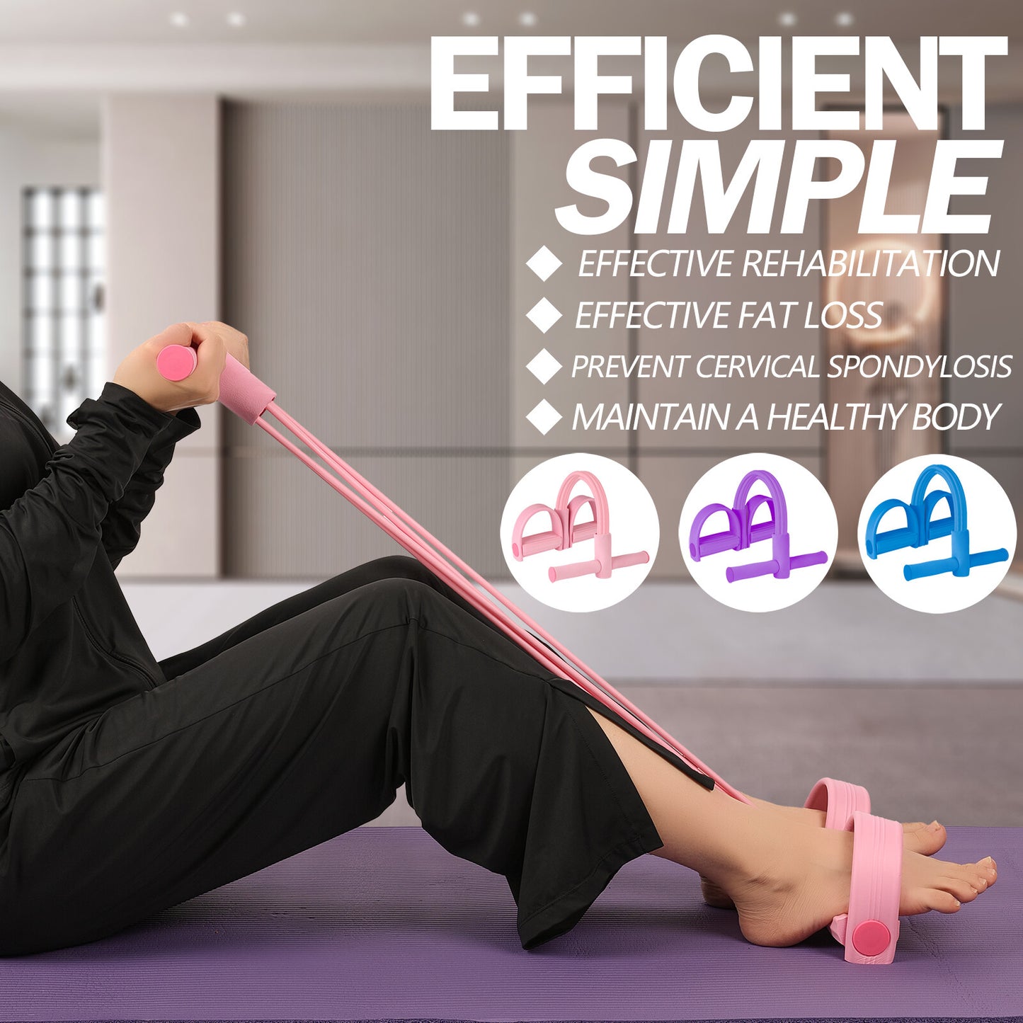4-Tube Pedal Resistance Band Elastic Yoga Pedal Puller Yoga Tension Pull Rope